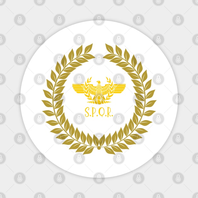 In this picture we see a laurel wreath inside which is a golden eagle, the symbol of the Roman Empire. Magnet by Atom139